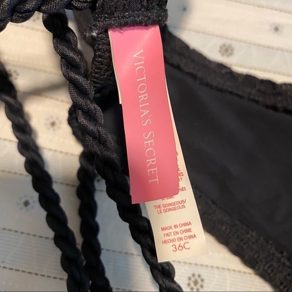 Victoria’s Secret bikini (M) and top (36C) padded push-up crochet black … - Picture 16 of 16